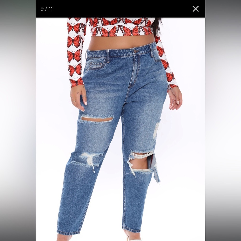 Kia Boyfriend Jeans - Medium Blue Wash